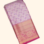 Purple Floral Jaal Silk Blend Saree
